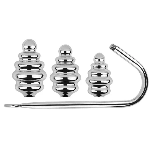 8826 Set GreatBenefit Anal Hook Screw-in Ribbed 0528